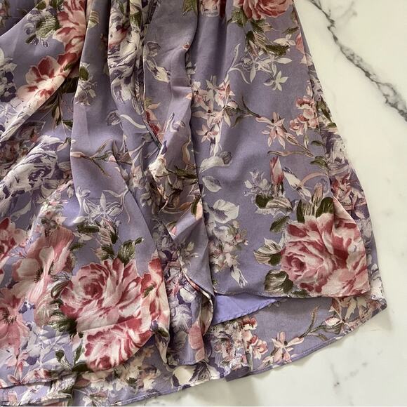 Anthro ASTR Kiana ruffle maxi dress Sz Large Lavander floral fairy core feminine - Picture 7 of 11